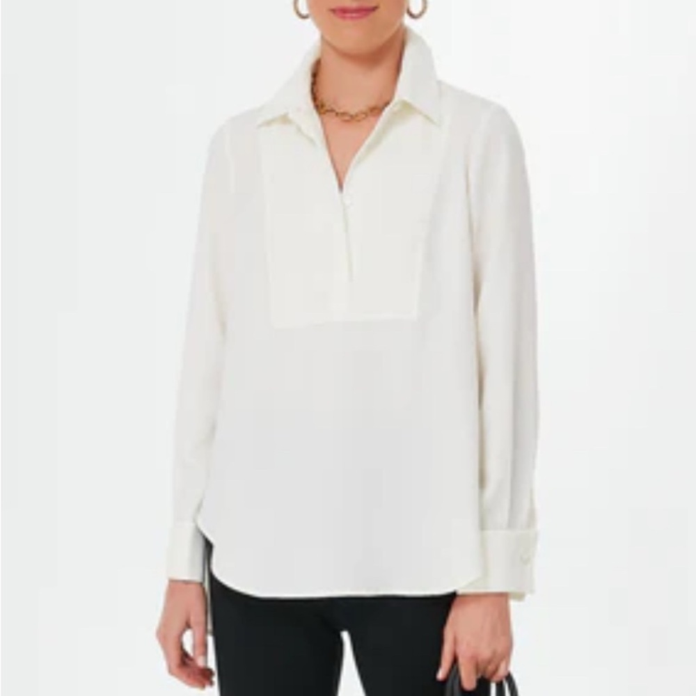 Tuckernuck Carrie classic blouse Ladies size xxs Cream ivory